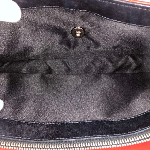 Chanel Tri-Color Quilted Medium Flap Bag Red & Black & White Lambskin Leather CC - Picture 6 of 15